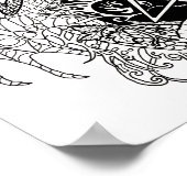 Kleur uw eigen Dragon Pentacle Poster (Hoek)