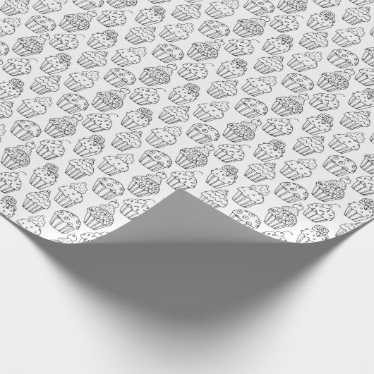 Kleur uw eigen Fancy cupcakes Cadeaupapier (Hoek)