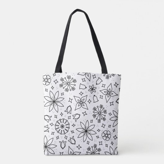 Kleur uw eigen Floral-Canvas tas (Achterkant)