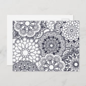 Kleur uw eigen Floral Mandalas Briefkaart (Voorkant / Achterkant)