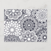 Kleur uw eigen Floral Mandalas Briefkaart (Voorkant)