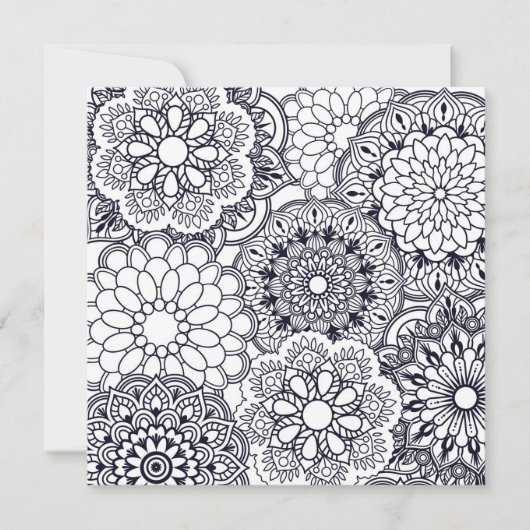 Kleur uw eigen Floral Mandalas Notitiekaartje (Voorkant)
