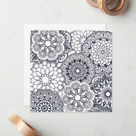 Kleur uw eigen Floral Mandalas Notitiekaartje
