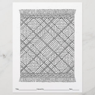 KLEUR UW EIGEN Gebreide Argyle Plaid Kleurplaat