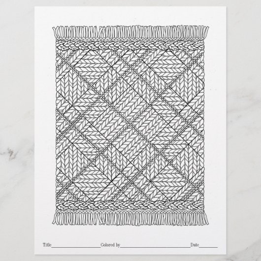 KLEUR UW EIGEN Gebreide Argyle Plaid Kleurplaat (Voorkant)