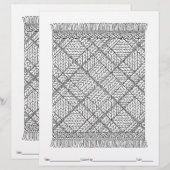 KLEUR UW EIGEN Gebreide Argyle Plaid Kleurplaat (Voorkant / Achterkant)