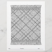 KLEUR UW EIGEN Gebreide Argyle Plaid Kleurplaat (Achterkant)