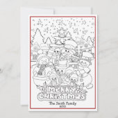 Kleur Uw Eigen Gepersonaliseerde Kerstmissneeuwpop Feestdagenkaart (Voorkant)