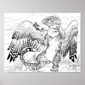 Kleur uw eigen Geviste leopard Griffin Poster (Voorkant)