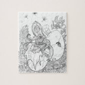 Kleur uw eigen Hatchling Dragon Legpuzzel (Verticaal)