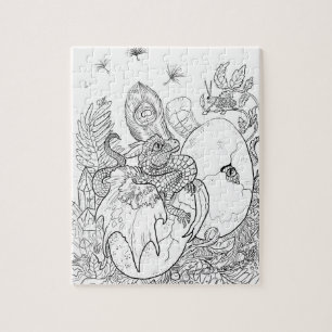 Kleur uw eigen Hatchling Dragon Legpuzzel