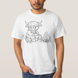 Kleur-uw-eigen Hooglanderskoe T-shirt voor mannen
