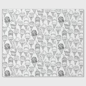 Kleur uw eigen Ice Cream Cons Cadeaupapier (Vlak)