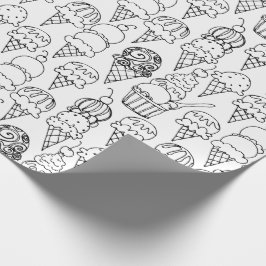 Kleur uw eigen Ice Cream Cons Cadeaupapier