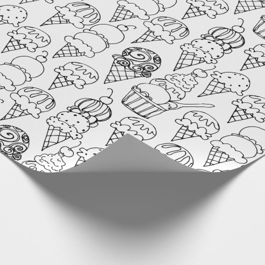 Kleur uw eigen Ice Cream Cons Cadeaupapier (Hoek)