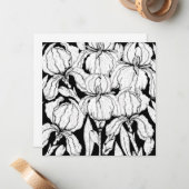 Kleur uw eigen Iris-bloemen Notitiekaartje (Voorkant / Achterkant in situ)