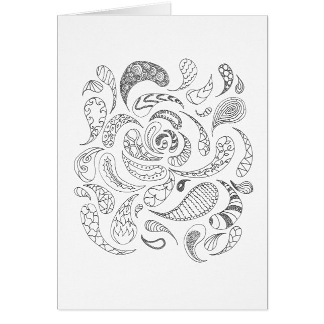 Kleur uw eigen kaart - Paisleys (Voorkant)