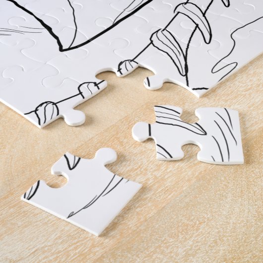 Kleur uw eigen kattendraak legpuzzel (Zijkant)