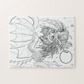 Kleur uw eigen kattendraak legpuzzel (Horizontaal)