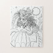 Kleur uw eigen kattendraak legpuzzel (Verticaal)