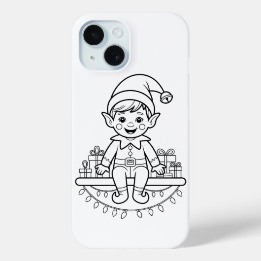 Kleur Uw Eigen Kerst Elf iPhone / iPad Case (Achterkant)