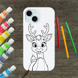 Kleur Uw Eigen Kerst Rudolph iPhone/iPad hoesje
