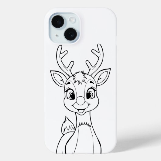 Kleur Uw Eigen Kerst Rudolph iPhone/iPad hoesje (Achterkant)