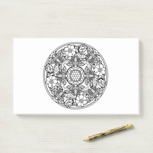 Kleur uw eigen kleurboek Mandala Dierenontwerp Post-it® Notes (Op bureau)