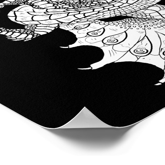 Kleur uw eigen lijnkunstdraak poster (Hoek)