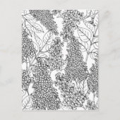 Kleur uw eigen Lila bloemen Briefkaart (Voorkant)