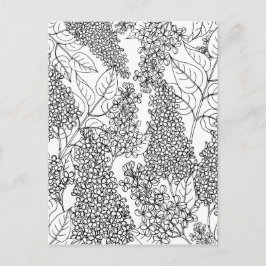 Kleur uw eigen Lila bloemen Briefkaart