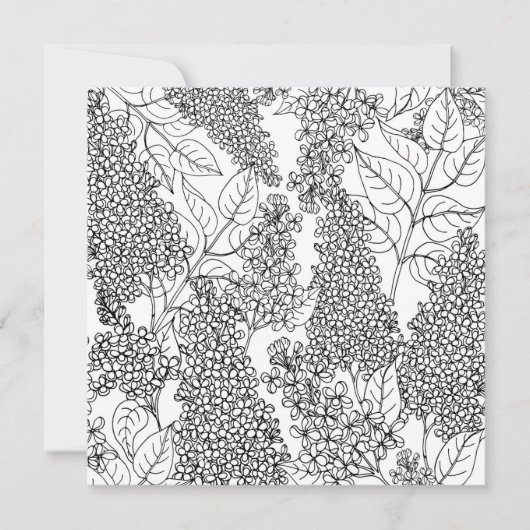 Kleur uw eigen Lila bloemen Notitiekaartje (Voorkant)