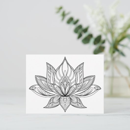 Kleur uw eigen Lotus Briefkaart (Staand voorkant)