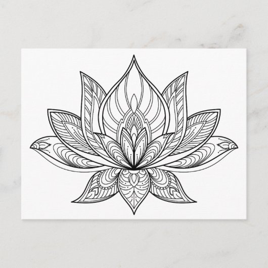 Kleur uw eigen Lotus Briefkaart (Voorkant)