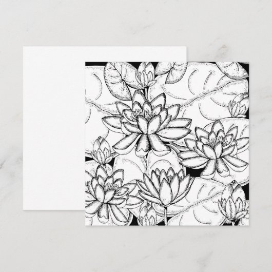 Kleur uw eigen Lotus Flowers Notitiekaartje (Voorkant / Achterkant)