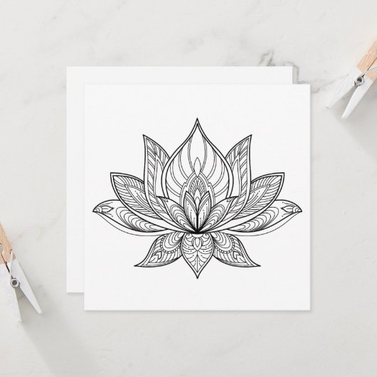 Kleur uw eigen Lotus Kaart (Voorkant / Achterkant in situ)