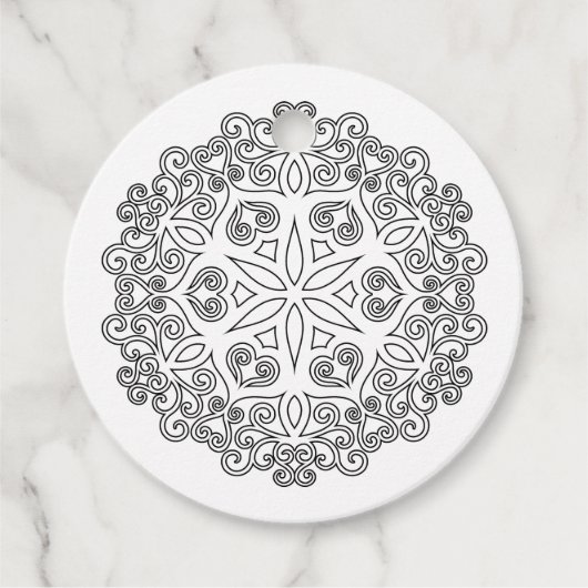 Kleur uw eigen MANDALA - DIY Colour Book 2 Bedankjes Labels (Voorkant)