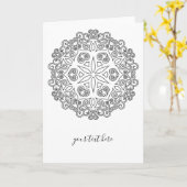 Kleur uw eigen MANDALA - DIY Colour Book 2 Kaart (Gele Bloem)