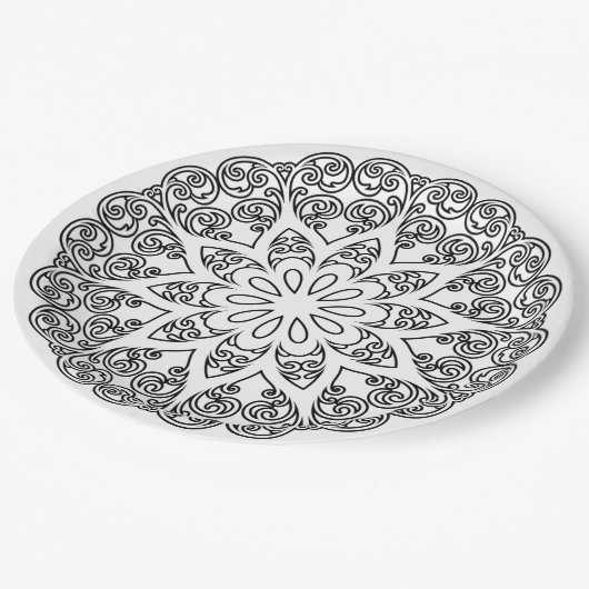 Kleur uw eigen MANDALA - kleurrijk boek 1 Papieren Bordje (Gekanteld)