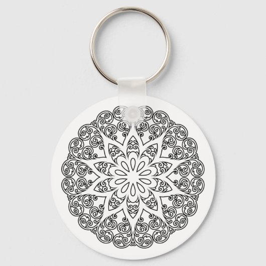 Kleur uw eigen MANDALA - kleurrijk boek 1 Sleutelhanger (Voorkant)