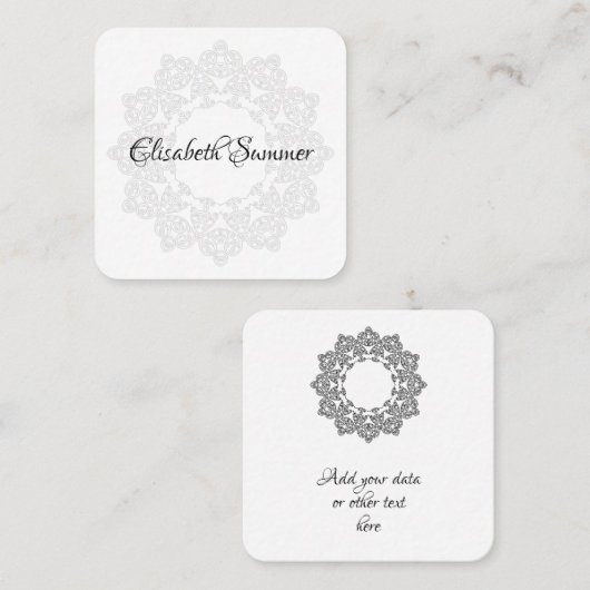 Kleur uw eigen MANDALA - kleurrijk boek 3 Vierkante Visitekaartje (Voorkant / Achterkant)