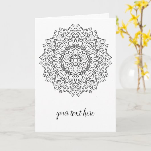 Kleur uw eigen MANDALA - kleurrijk boek 4 Kaart (Gele Bloem)