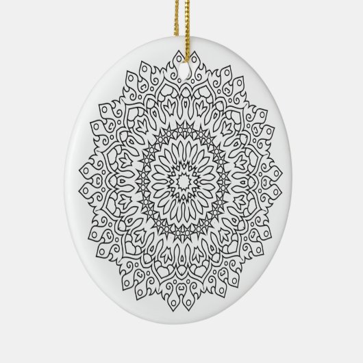 Kleur uw eigen MANDALA - kleurrijk boek 4 Keramisch Ornament (Rechts)