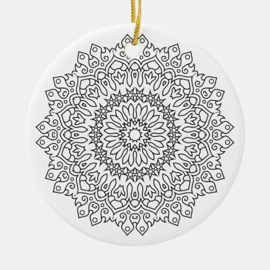 Kleur uw eigen MANDALA - kleurrijk boek 4 Keramisch Ornament (Voorkant)