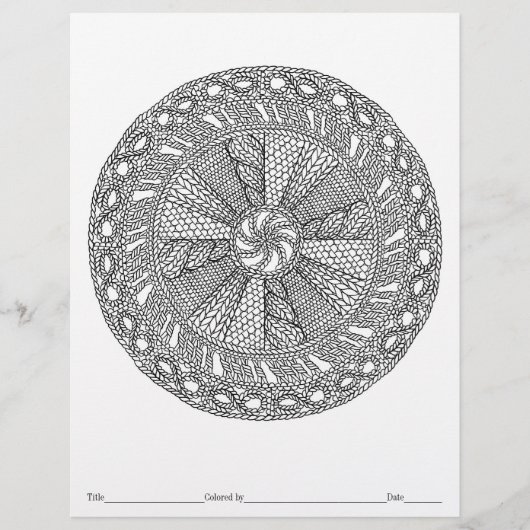 KLEUR UW EIGEN Mandala Knit Kleurplaat (Voorkant)