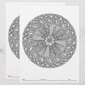 KLEUR UW EIGEN Mandala Knit Kleurplaat (Voorkant / Achterkant)