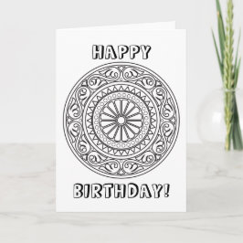 Kleur uw eigen mandala met aangepaste tekst kaart