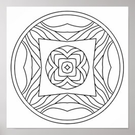 Kleur uw eigen mandala poster