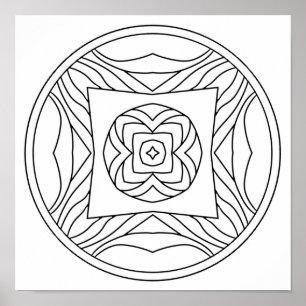 Kleur uw eigen mandala poster