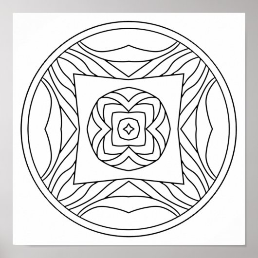 Kleur uw eigen mandala poster (Voorkant)